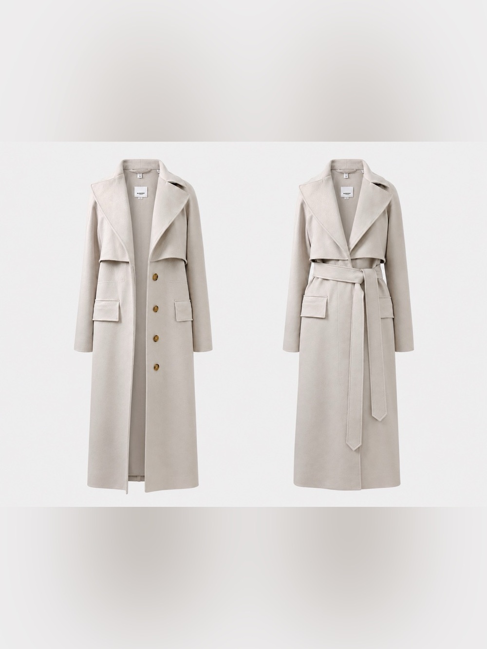 Burberry Women's Cashmere Blend Long Belted Coat US 10